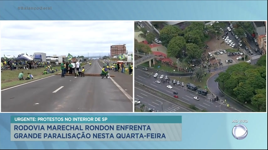 Vídeo: Rodovia Marechal Rondon, no interior paulista, enfrenta grande paralisação nesta quarta (2)