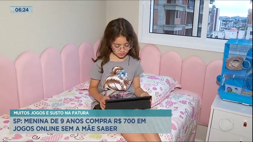 Menina de 9 anos compra R$ 700 em jogos online sem a mãe saber - RecordTV -  R7 Balanço Geral Manhã