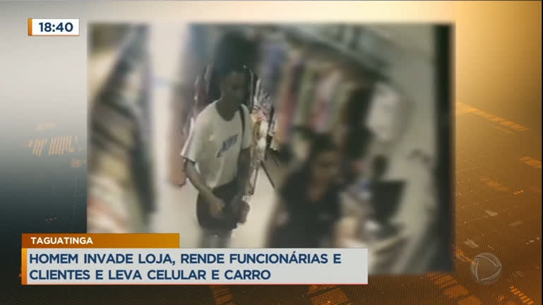 Vídeo: Homem assalta loja no DF e leva carro de uma das clientes