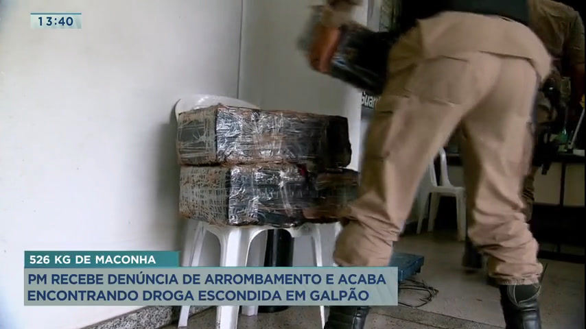 Vídeo: Polícia Militar encontra 526 kg de maconha em galpão na Grande BH