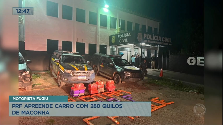 Vídeo: PRF apreende carro com 280 quilos de maconha em Goiás