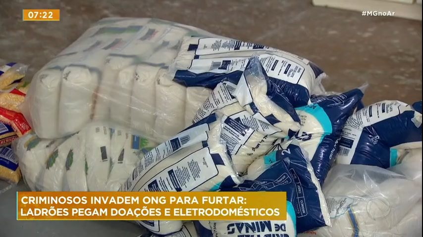 Vídeo: Ladrões furtam alimentos e eletrodomésticos de ONG em BH