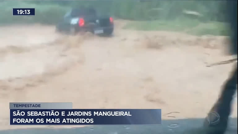 Vídeo: São Sebastião e Jardins Mangueiral foram os mais atingidos com chuva