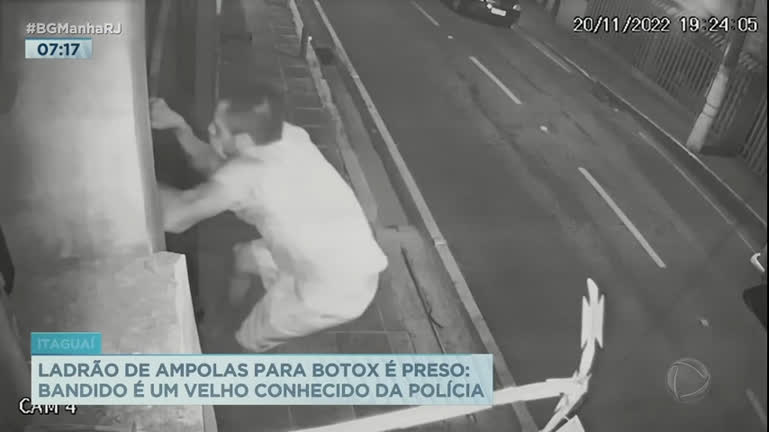 Vídeo: Ladrão é preso por roubar ampolas de botox em clínica na Baixada Fluminense