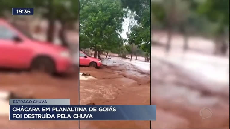 Vídeo: Chácara em Planaltina de Goiás é destruída pela chuva