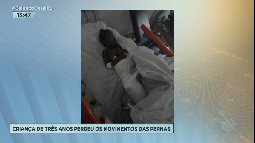 Vídeo: Família diz que criança perdeu o movimento das pernas após erro médico no RJ