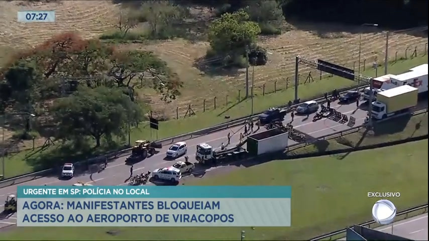 Vídeo: Balanço Geral conversa com tenente sobre bloqueio em rodovia que dá acesso ao Aeroporto Viracopos