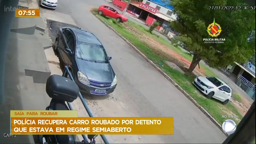 Vídeo: Policiais militares recuperam carro roubado por detento no Guará (DF)