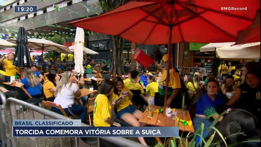 Vídeo: Moradores de BH repercutem vitória do Brasil sobre a Suíça