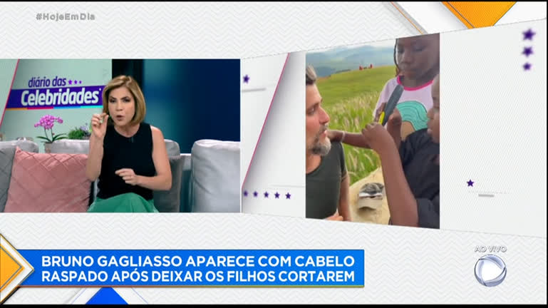 Vídeo: Bruno Gagliasso fica careca após deixar filhos cortarem seu cabelo