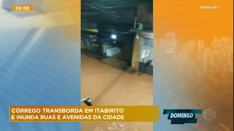 Vídeo: Temporal alaga ruas e avenidas de Itabirito (MG)