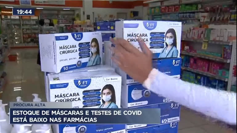 Vídeo: Estoque de máscaras e testes de Covid-19 está baixo nas farmácias