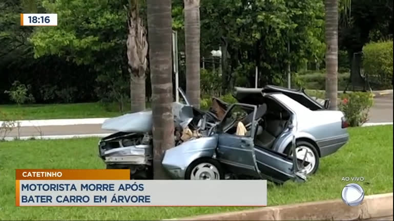 Vídeo: Motorista morre após bater carro em árvore no DF