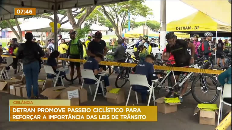 Vídeo: Detran-DF promove passeio ciclístico para reforçar a importância das leis de trânsito
