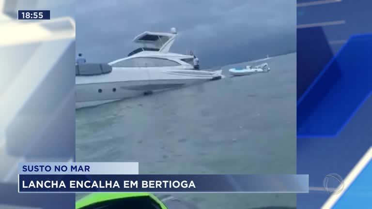 Vídeo: Embarcação encalha em Bertioga