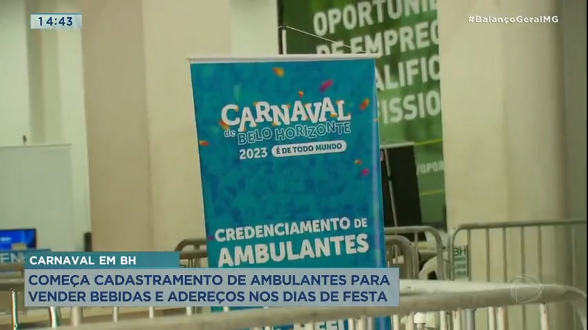 Vídeo: BH inicia cadastramento de ambulantes para venda de bebidas e adereços durante Carnaval 2023