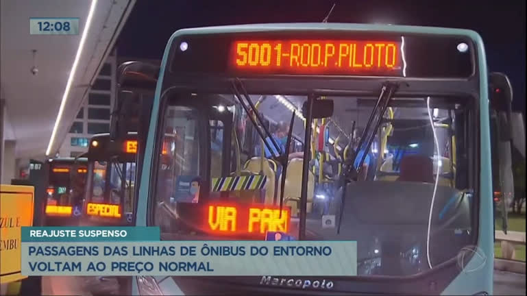 Vídeo: Passagens das linhas de ônibus do Entorno voltam ao preço normal