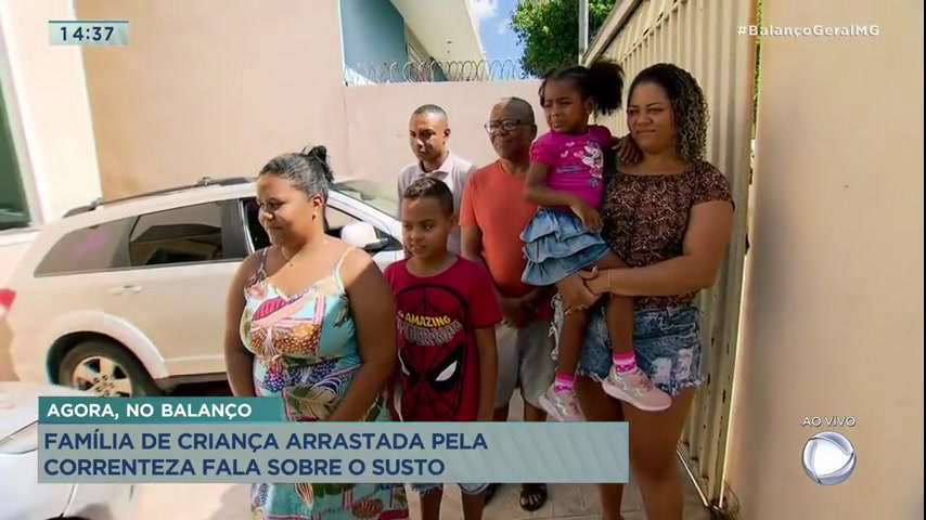Vídeo: Família de criança arrastada por correnteza em BH fala sobre susto