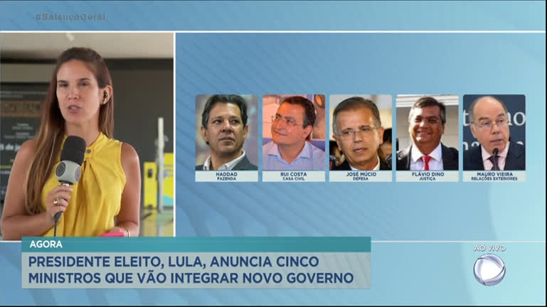 Vídeo: Lula anuncia primeiros cinco nomes para equipe de seu governo
