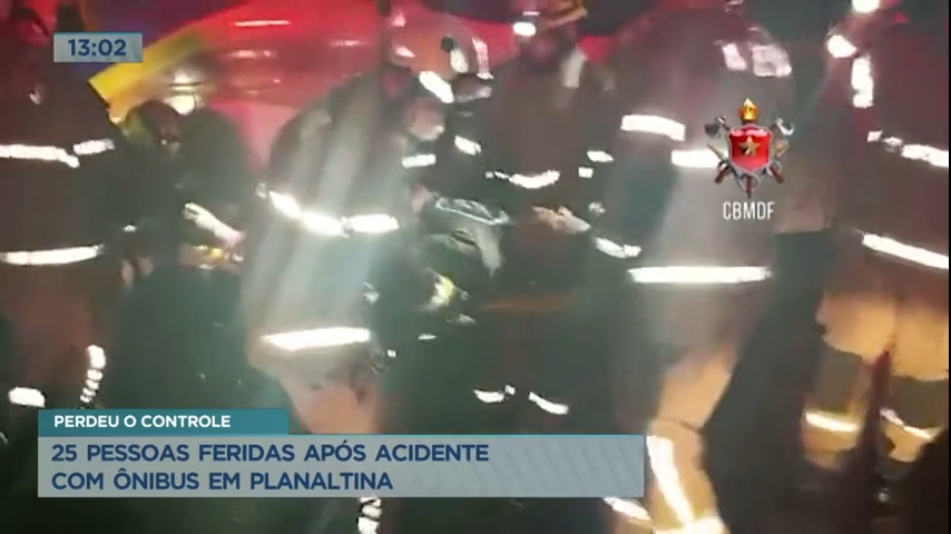 Vídeo: Grave acidente com ônibus em Planaltina deixa 17 pessoas feridas