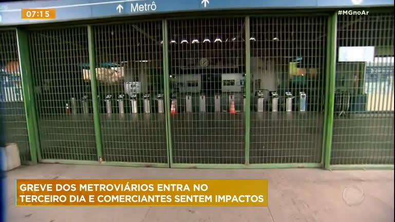 Vídeo: Metroviários continuam greve e estações ficam fechadas em BH