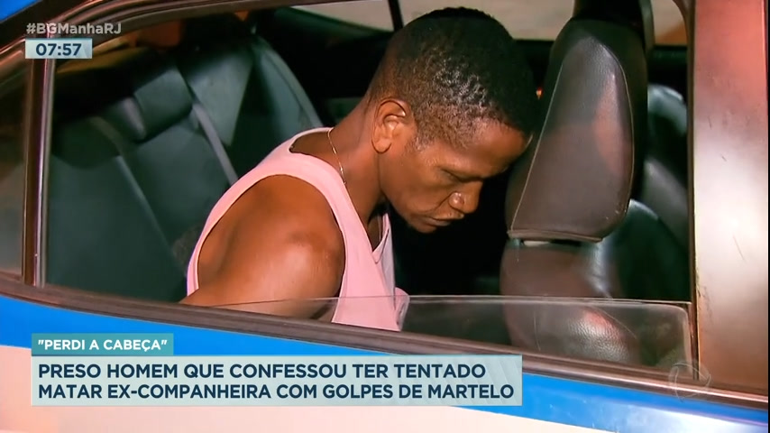 Vídeo: Preso homem que confessou ter agredido a ex-companheira com golpes de martelo no Rio