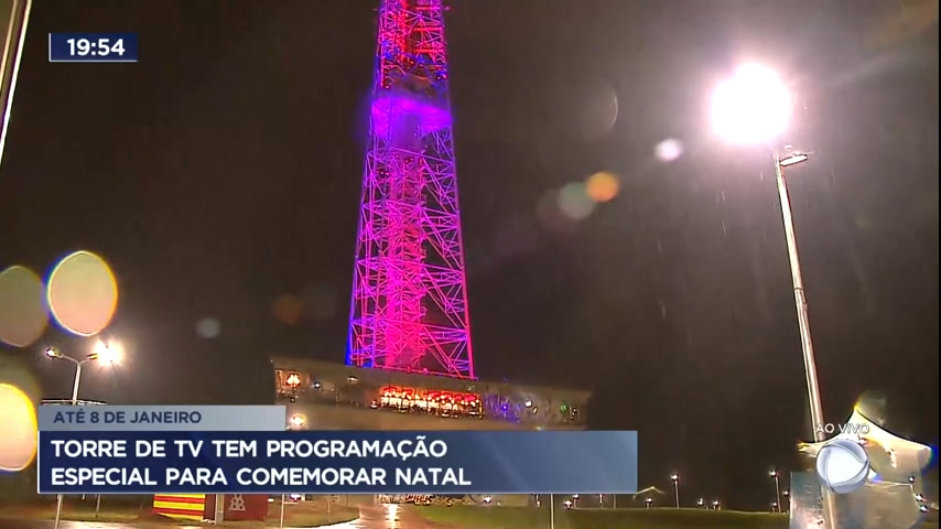 Vídeo: Torre de TV tem programação especial para comemorar Natal