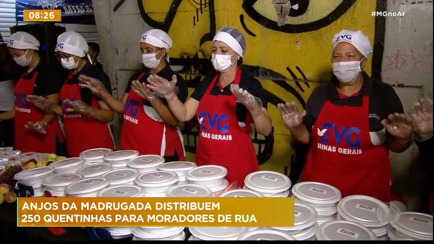 Vídeo: Projeto doa mais de 200 marmitas para pessoas em situação de rua em Belo Horizonte