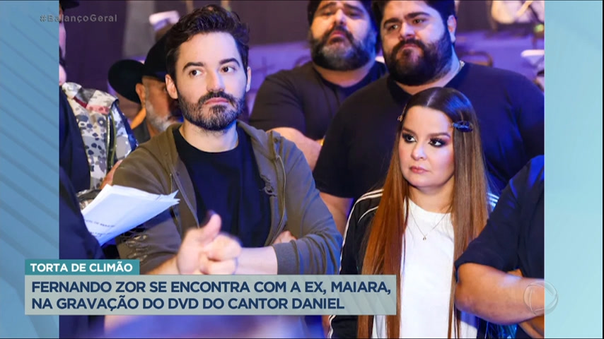 Vídeo: Fernando Zor e a ex-namorado Maiara se reencontram em show