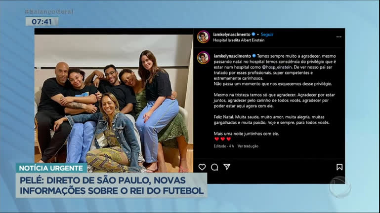 Vídeo: Filhos de Pelé passam Natal com o pai em hospital de São Paulo