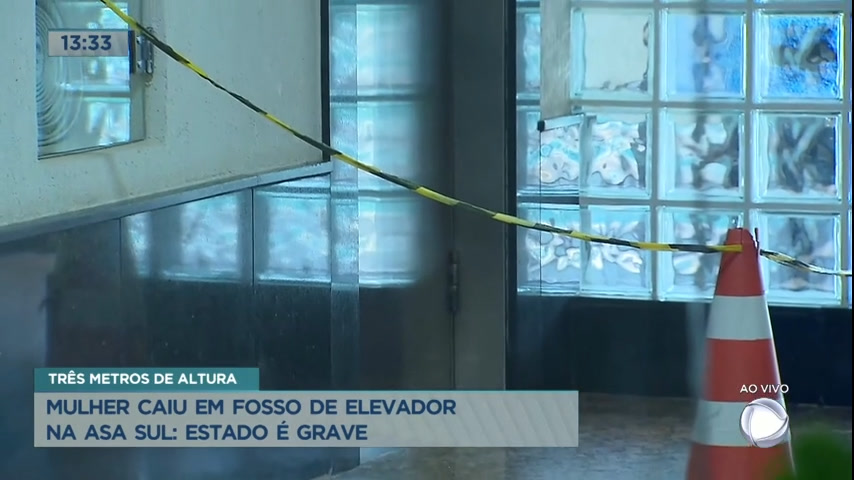 Vídeo: Mulher que caiu em fosso de elevador na Asa Sul segue internada