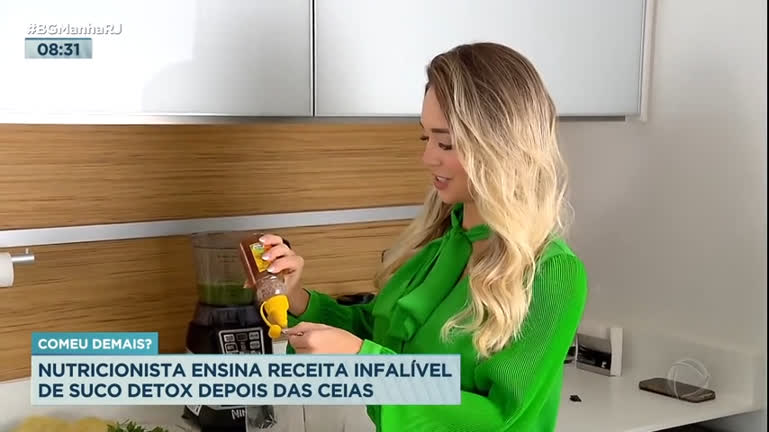 Vídeo: Nutricionista ensina suco detox para consumir depois das ceias no fim de ano