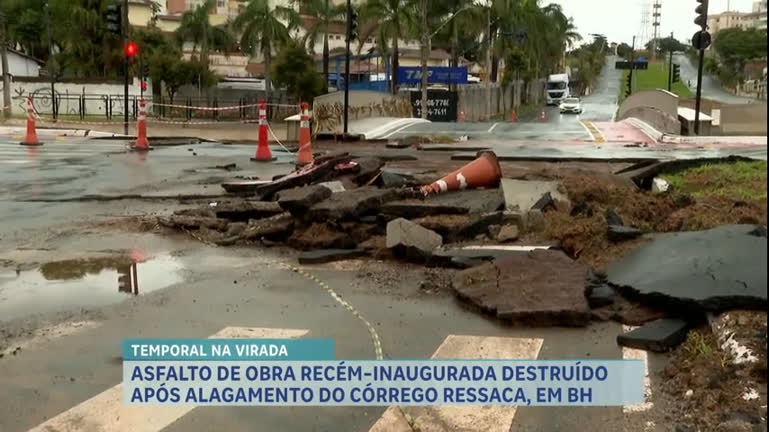 Vídeo: Temporal causa estragos na virada do ano em Belo Horizonte