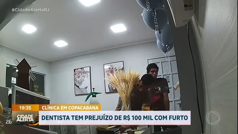 Vídeo: Câmeras de segurança registram assalto a uma clínica odontológica de Copacabana