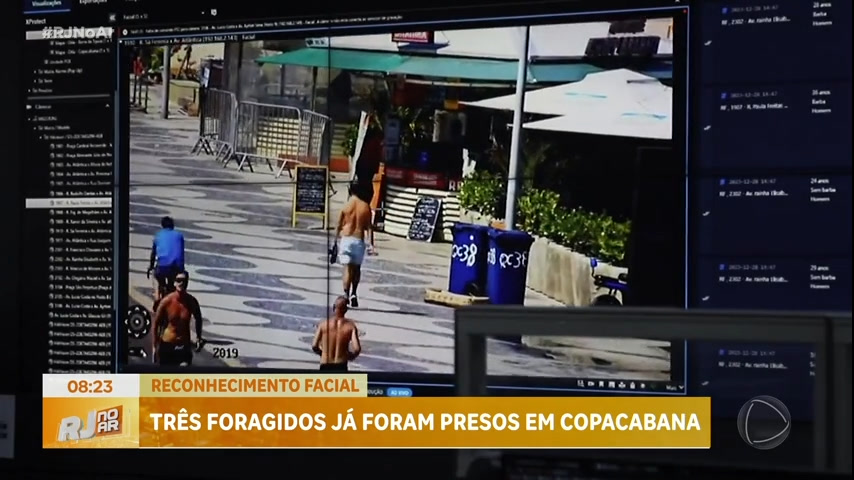 Vídeo: Três foragidos são presos após serem flagrados por câmeras de reconhecimento facial no Rio