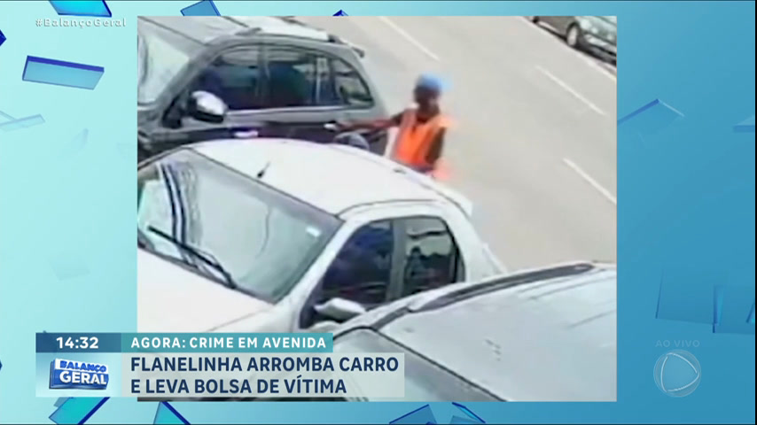 Vídeo: Flanelinha arromba carro e rouba bolsa no DF