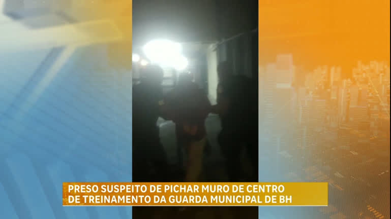 Vídeo: Polícia prende suspeito de pichar muro do Centro de Treinamento da Guarda Municipal de BH
