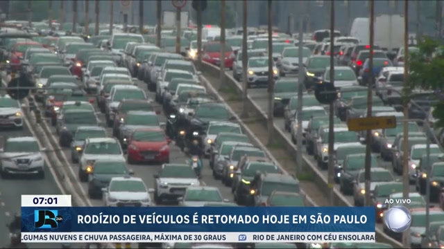 Vídeo: Rodízio de veículos volta a valer nesta segunda (8) em São Paulo