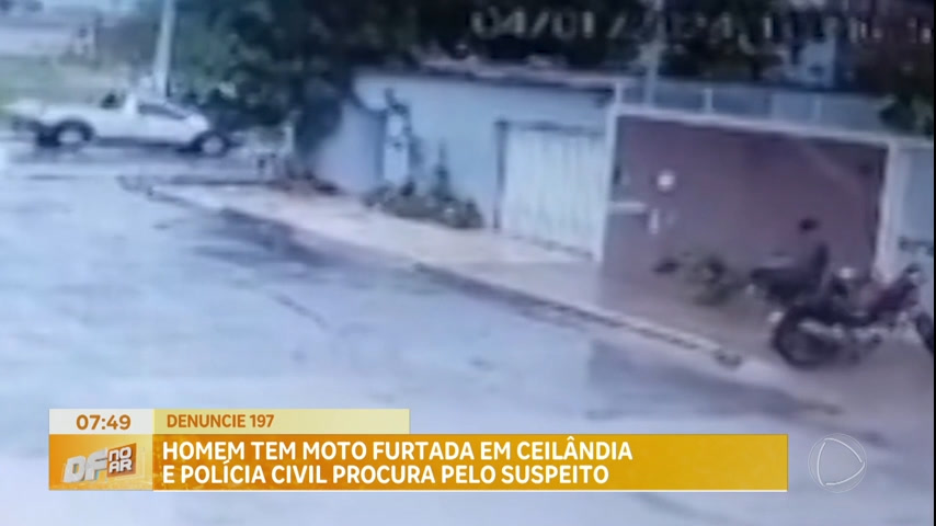 Vídeo: Homem tem moto furtada em Ceilândia (DF) e polícia civil procura suspeito