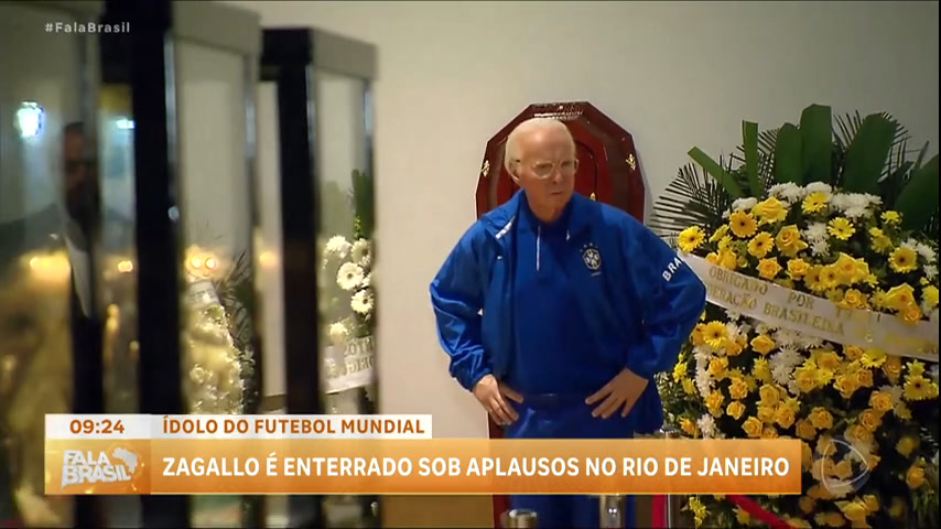 Vídeo: Corpo de Zagallo é enterrado no Rio de Janeiro
