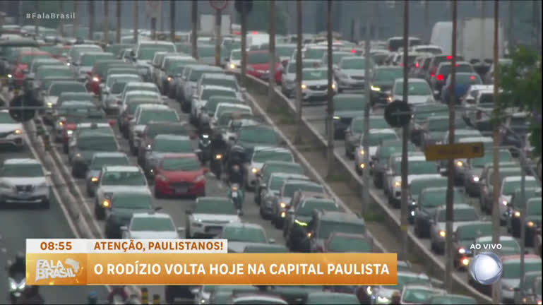 Vídeo: Rodízio de veículos volta a valer nesta segunda-feira (8) em São Paulo