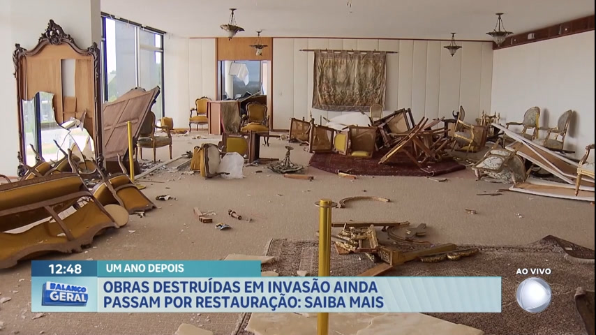 Vídeo: Obras destruídas em invasão do 8 de Janeiro ainda passam por restauração