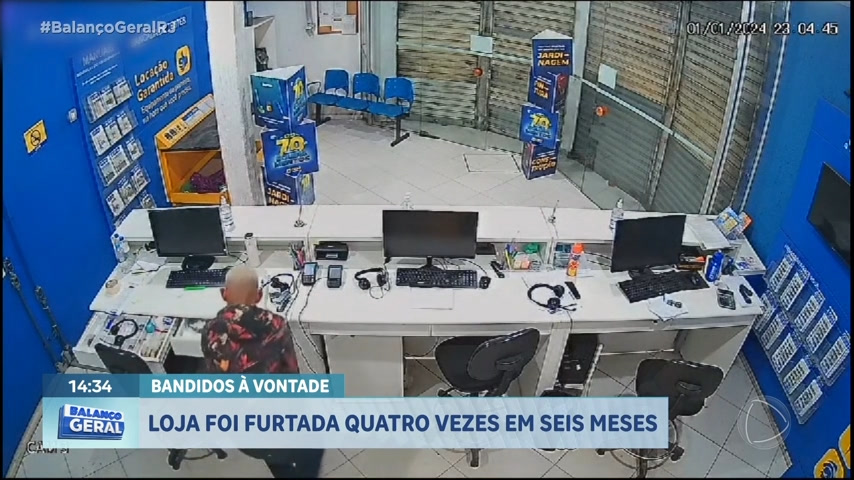 Vídeo: Loja é furtada pela 4ª vez em seis meses na Baixada Fluminense; prejuízo é de R$ 15 mil