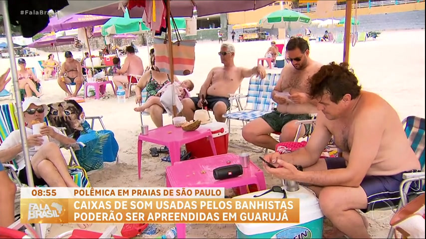 Vídeo: Prefeitura de Guarujá vai apreender caixas de som ligadas nas praias