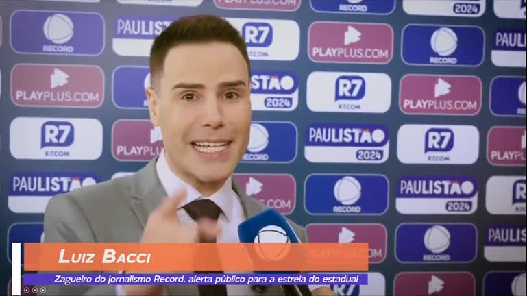 Vídeo: Luiz Bacci ‘alerta’ o público para a estreia do Campeonato Paulista com o forte elenco da RECORD