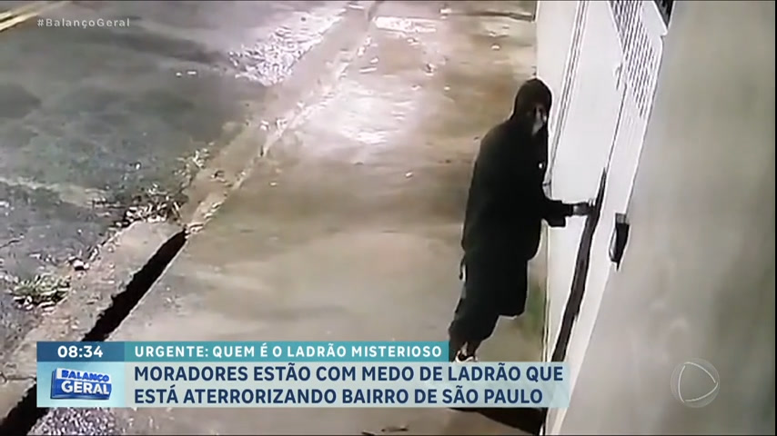 Vídeo: Ladrão misterioso invade e furta casas na Grande São Paulo