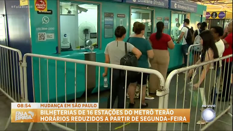 Vídeo: Bilheterias de 16 estações do metrô de São Paulo terão horários de funcionamento reduzidos