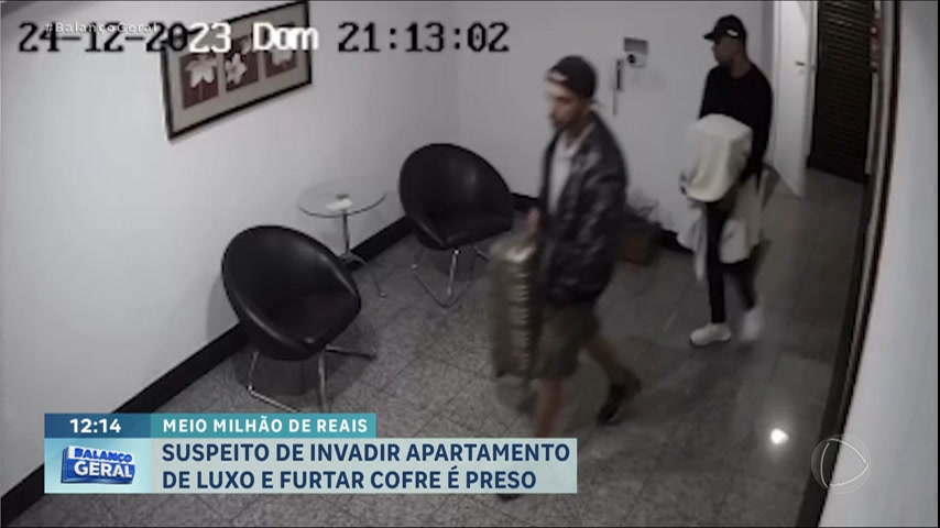 Vídeo: Homem é preso suspeito de invadir apartamento de luxo e furtar cofre com meio milhão de reais