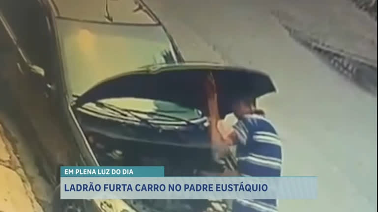 Vídeo: Homem é flagrado por circuito de segurança furtando carro em BH