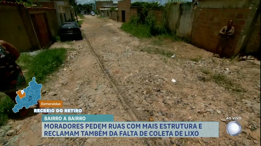 Vídeo: Bairro a Bairro: moradores reclamam de falta de coleta de lixo e estrutura em Esmeraldas (MG)